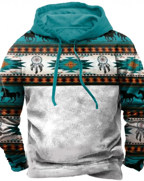 Retro-Chic Patterned Hoodie HF2015-03-03 Retro-Chic Patterned Hoodie HF2015-03-03