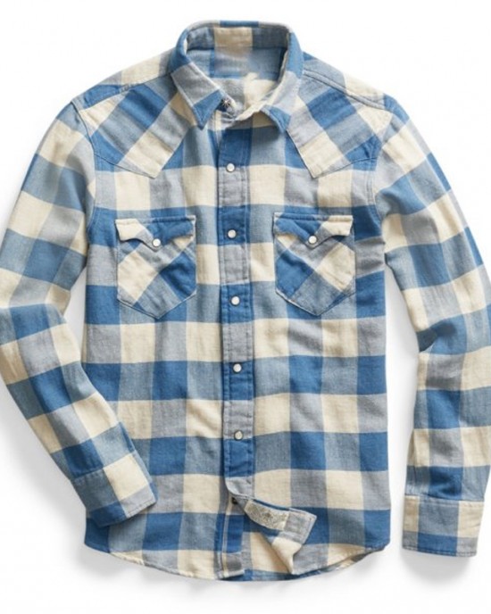 Men's Classic Slim Fit Checked Twill Western Shirt HF0204-04-01 Men's Classic Slim Fit Checked Twill Western Shirt HF0204-04-01